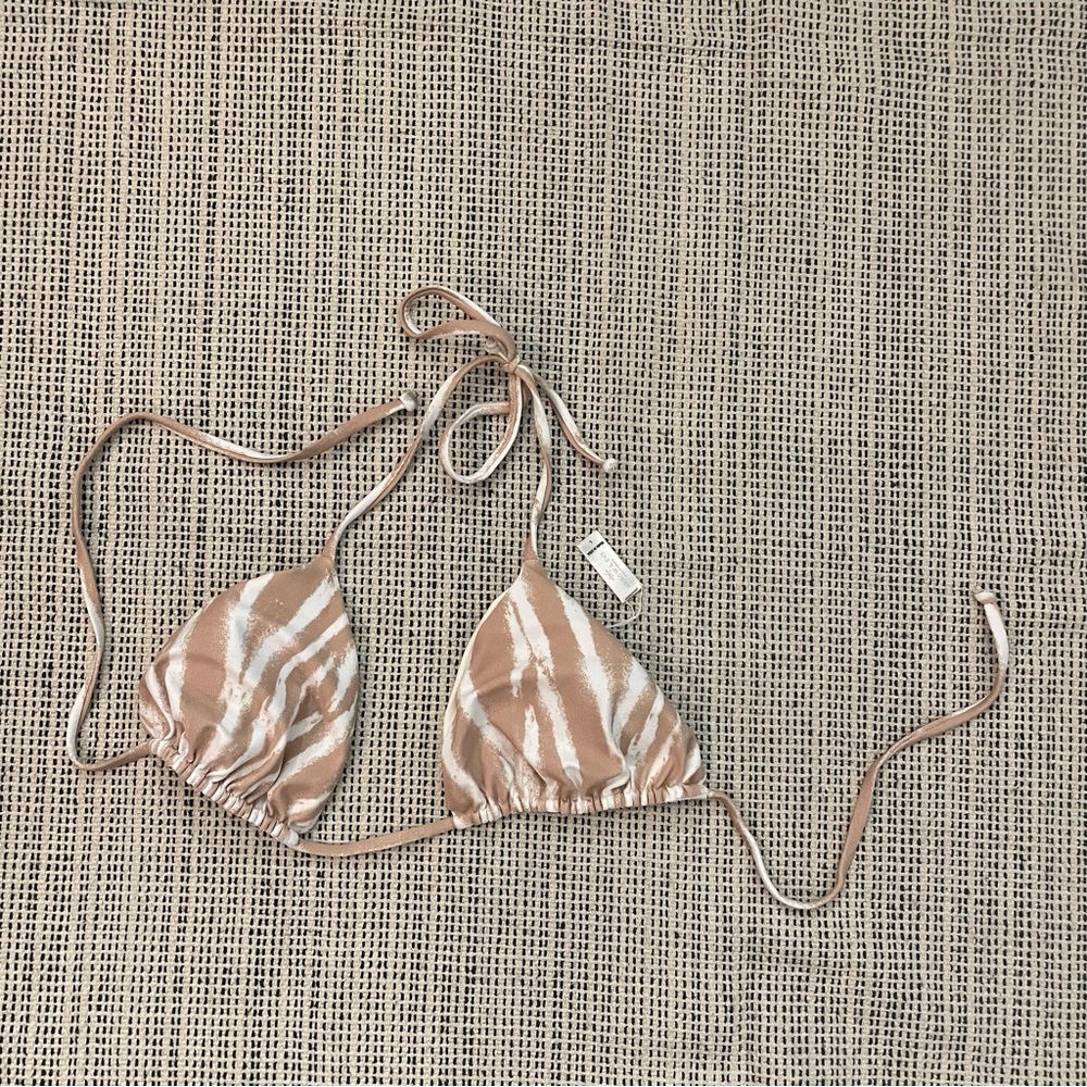 ARROW & EVE Women's Triangle Bikini Top Size L In Beige